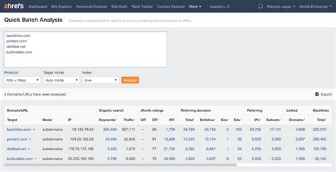 bulk ahrefs dr checker|How to use Batch Analysis to analyze many URLs/domains at .